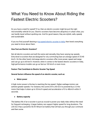 what you need to know about riding the fastest