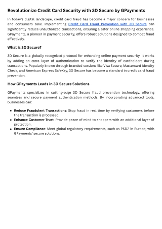 revolutionize credit card security with 3d secure