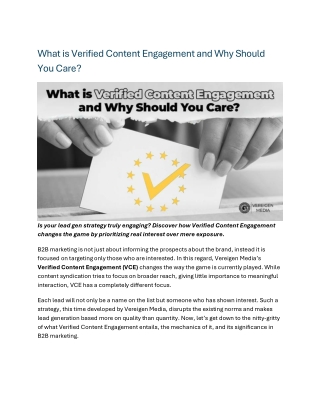 What is Verified Content Engagement and Why Should You Care