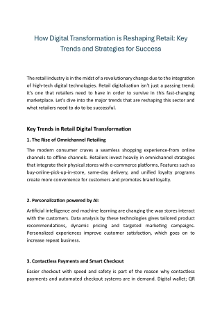 how digital transformation is reshaping retail