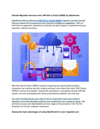 Smooth Migration Services from SAP BO to Oracle OBIEE by DataTerrain