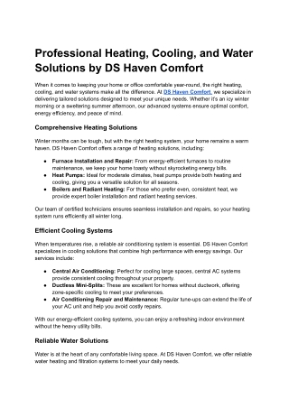 professional heating cooling and water solutions