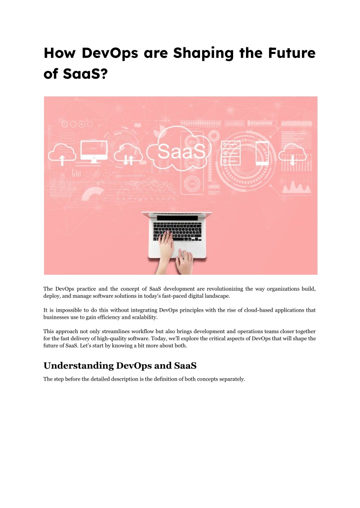 how devops are shaping the future of saas