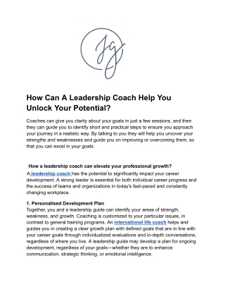 How Can A Leadership Coach Help You Unlock Your Potential