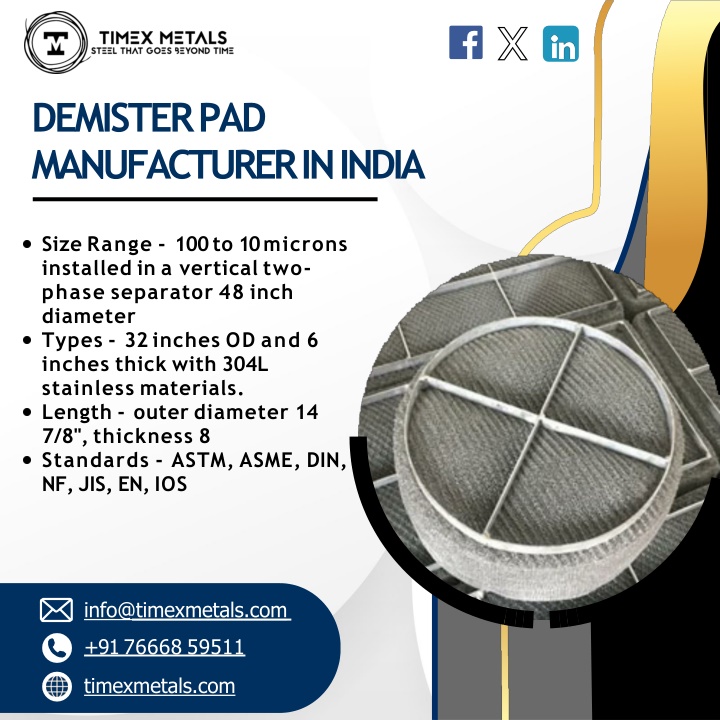 demister pad manufacturer in india