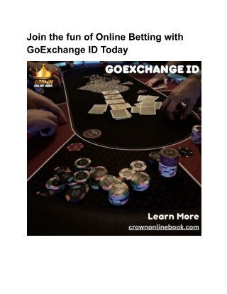 Join the fun of Online Betting with GoExchange ID Today