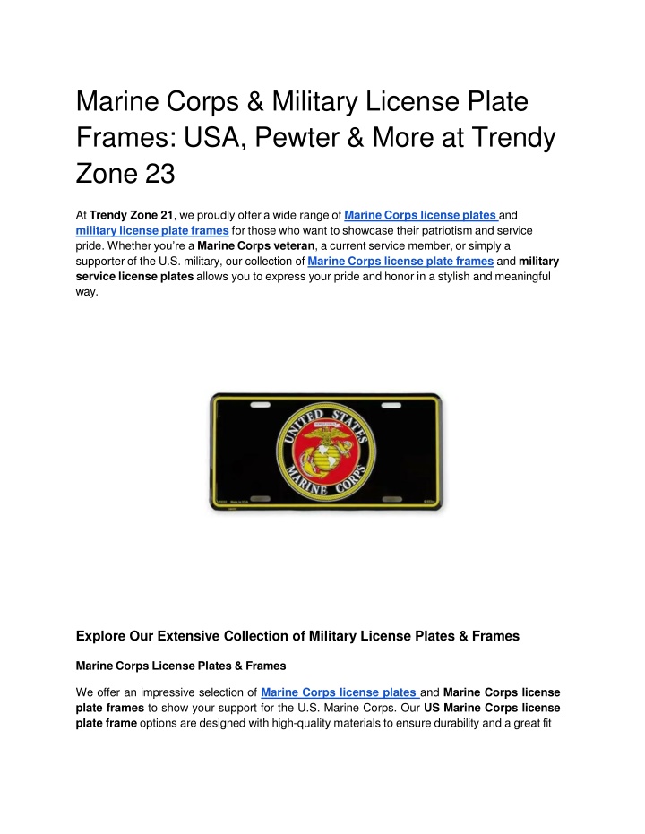 marine corps military license plate frames usa pewter more at trendy zone 23