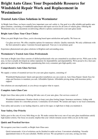 bright auto glass your dependable resource