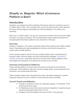 shopify vs magento which ecommerce platform