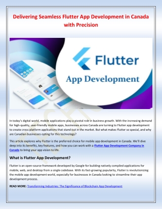 delivering seamless flutter app development