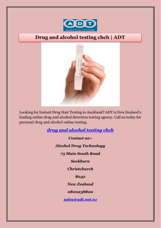 Drug and alcohol testing chch | ADT