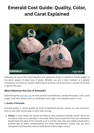 emerald cost guide quality color and carat