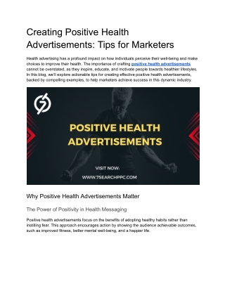 creating positive health advertisements tips