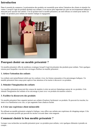 Meuble présentoir : une façon ludique de présenter vos produits pour enfants