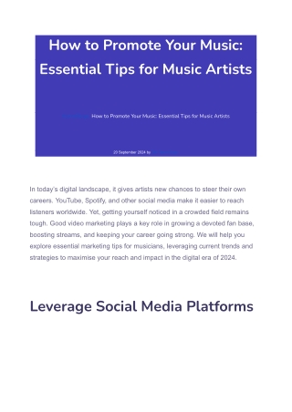 How to Promote Your Music Essential Tips for Music Artists