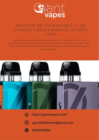 Voopoo Drag 3 Power, Performance, and Style at Giant Vapes