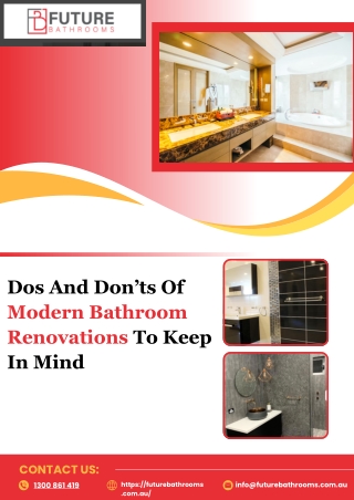 Dos and Don’ts of Modern Bathroom Renovations To Keep in Mind