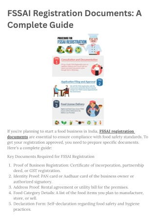 FSSAI Registration Documents A Complete Guide