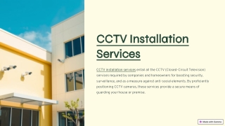 CCTV Installation Services Provided by Professional Technicians at Home & Busine