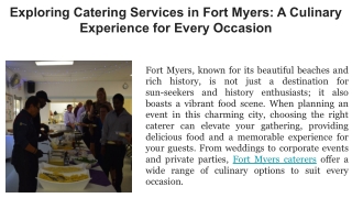 Exploring Catering Services in Fort Myers_ A Culinary Experience for Every Occasion