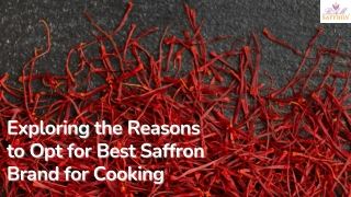 Exploring the Reasons to Opt for Best Saffron Brand for Cooking