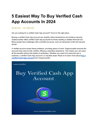 Buy Verified Cash App Accounts