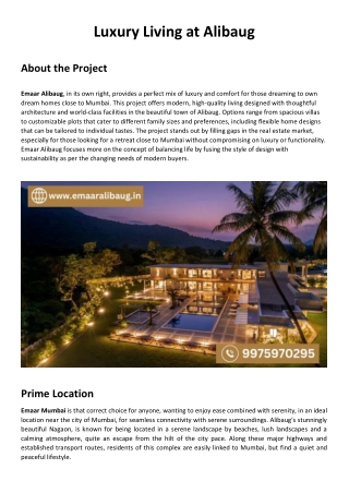 Emaar Alibaug Casa Venero Mumbai Project Plots Villas & Bungalows