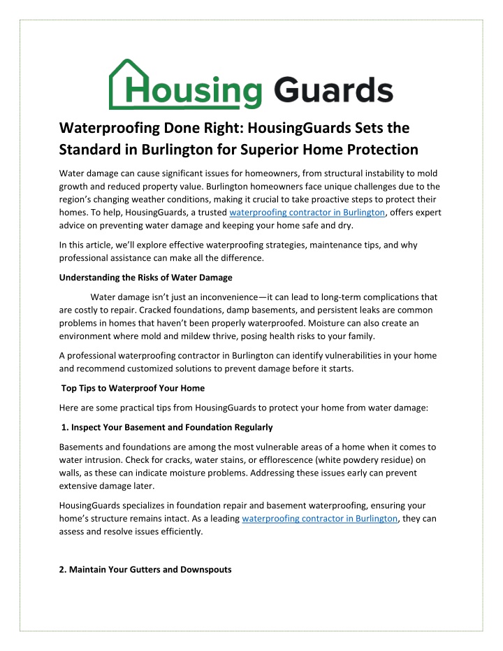 waterproofing done right housingguards sets