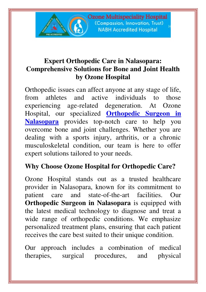 expert orthopedic care in nalasopara