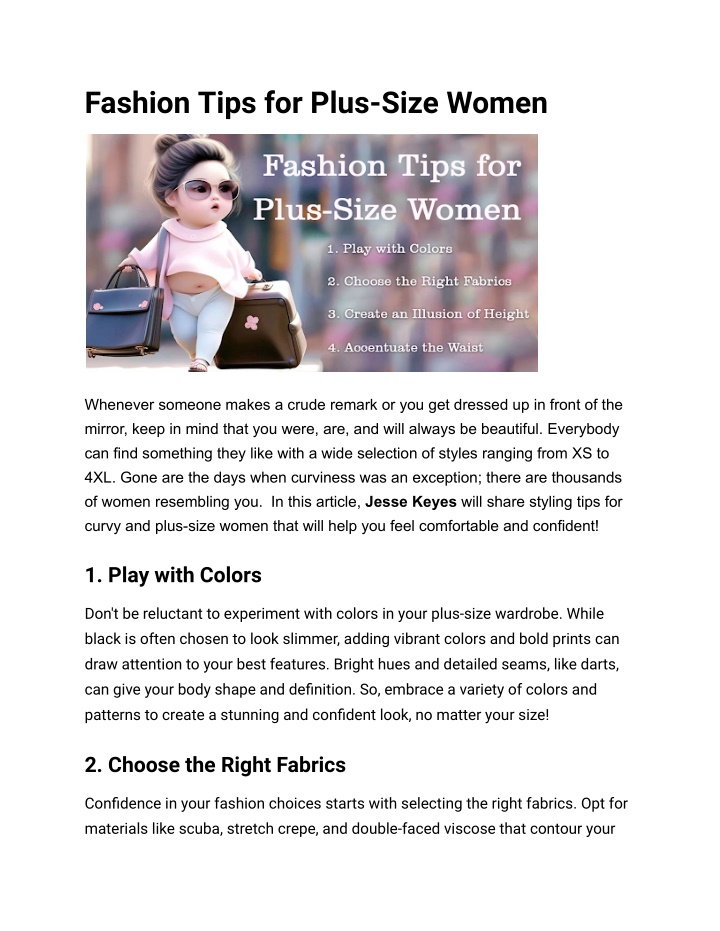 fashion tips for plus size women