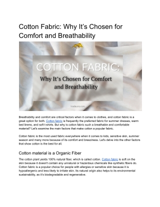 Cotton Fabric_ Why It’s Chosen for Comfort and Breathability-1
