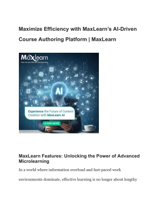 maximize efficiency with maxlearn s ai driven