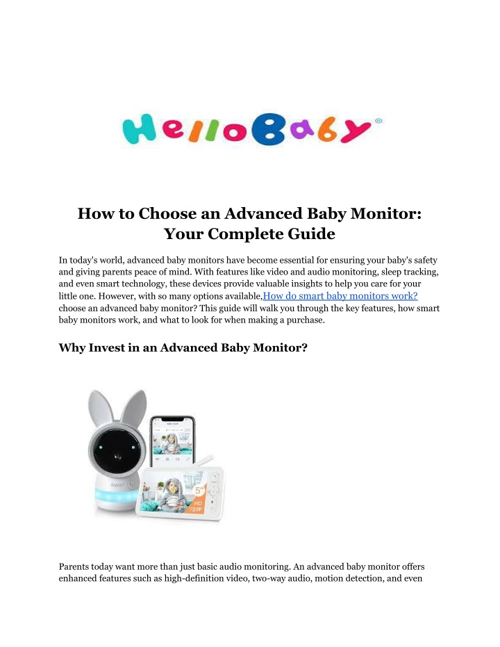 how to choose an advanced baby monitor your