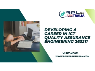 Developing a Career in ICT Quality Assurance Engineering 263211