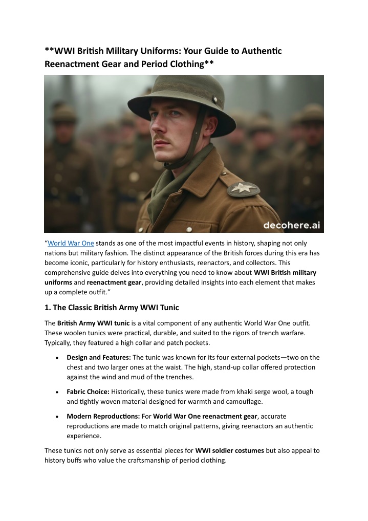 wwi british military uniforms your guide