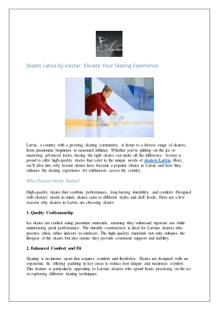 Skates Latvia by Icestar: Elevate Your Skating Experience