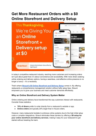 get more restaurant orders with a 0 online