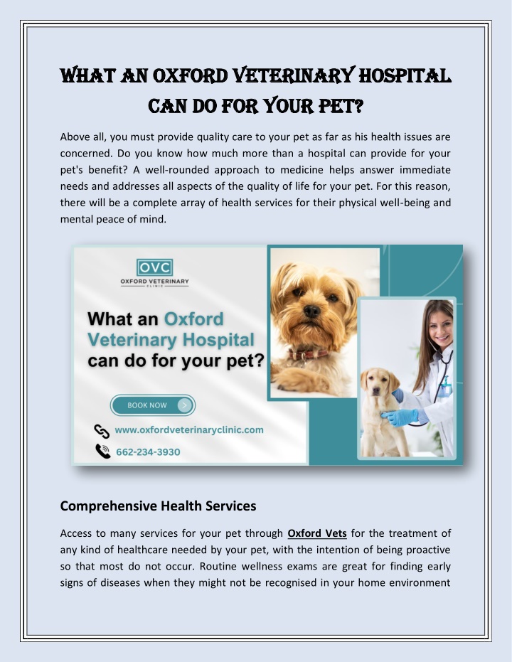 what an oxford veterinary hospital what an oxford