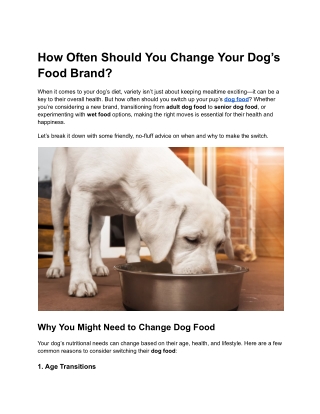 how often should you change your dog s food brand
