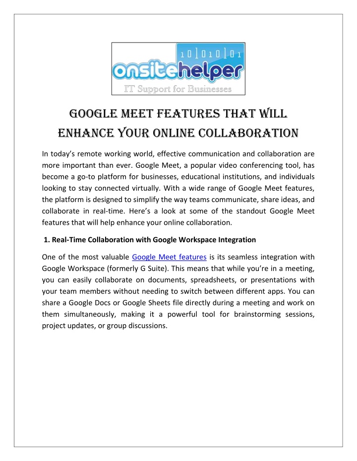 google meet features that will enhance your