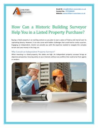 How Can a Historic Building Surveyor Help You in a Listed Property Purchase