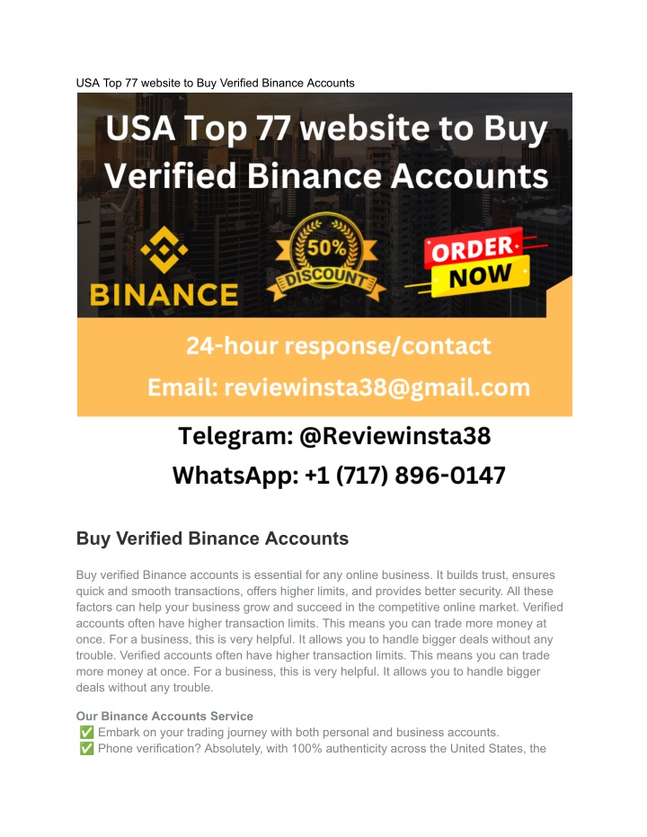 usa top 77 website to buy verified binance