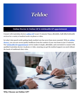 online doctor online gp telehealth gp appointment