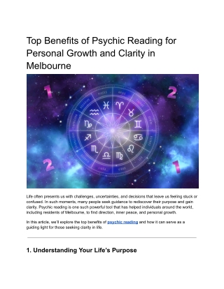 Top Benefits of Psychic Reading for Personal Growth and Clarity in Melbourne