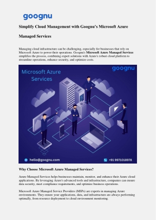 simplify cloud management with goognu s microsoft