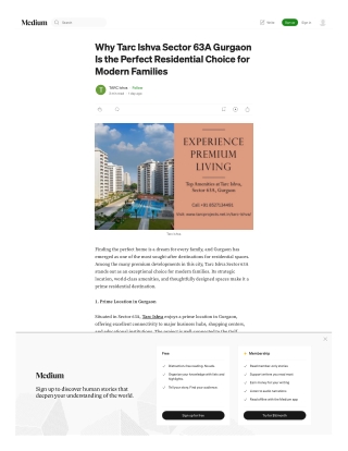 Why Tarc Ishva Sector 63A Gurgaon Is the Perfect Residential Choice for Modern