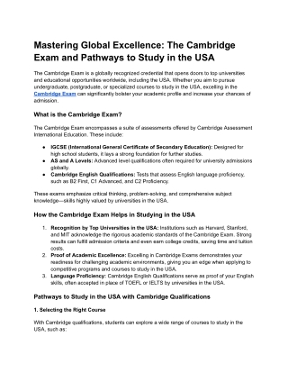 mastering global excellence the cambridge exam