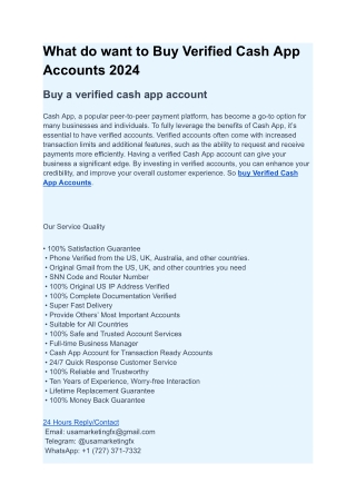What do want to Buy Verified Cash App Accounts 2024
