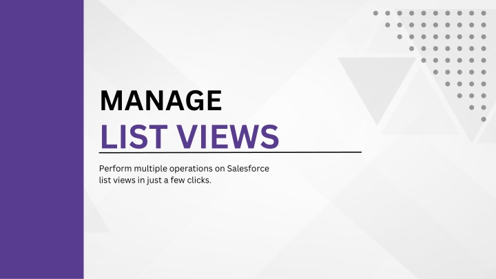 manage list views