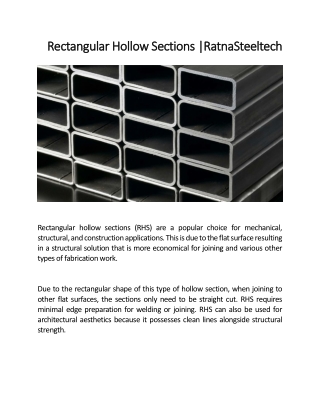 rectangular hollow sections rectangular hollow